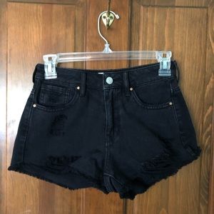 Black high waisted festival shorts from Pacsun